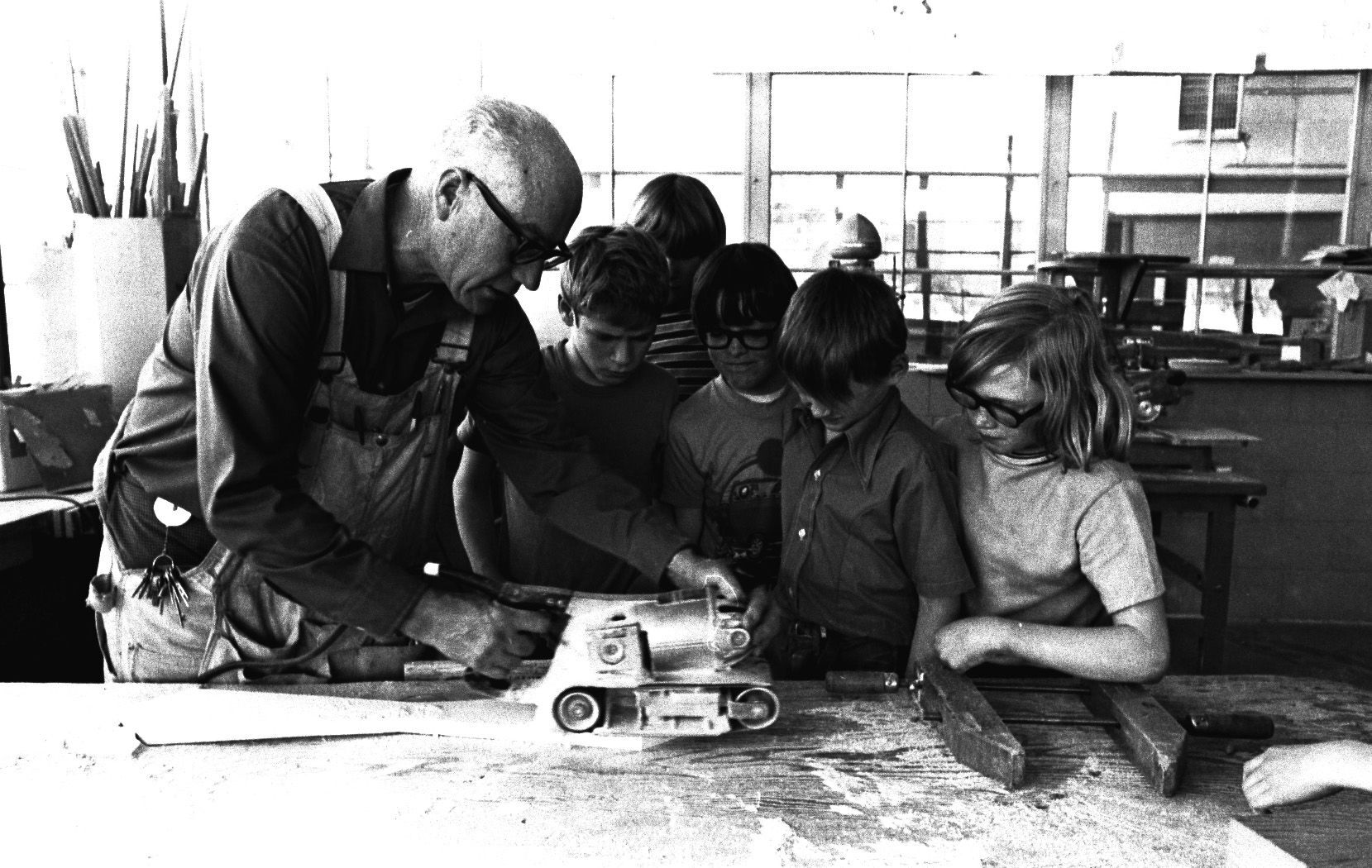 Carpentry skills at Webster April 1975